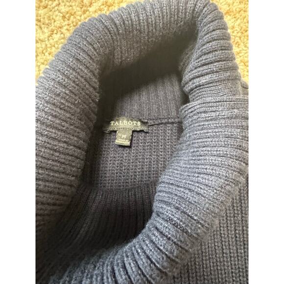 TALBOTS Blue Turtle neck sweater, Cotton Blend, colorful tunic style, Medium - Picture 5 of 8